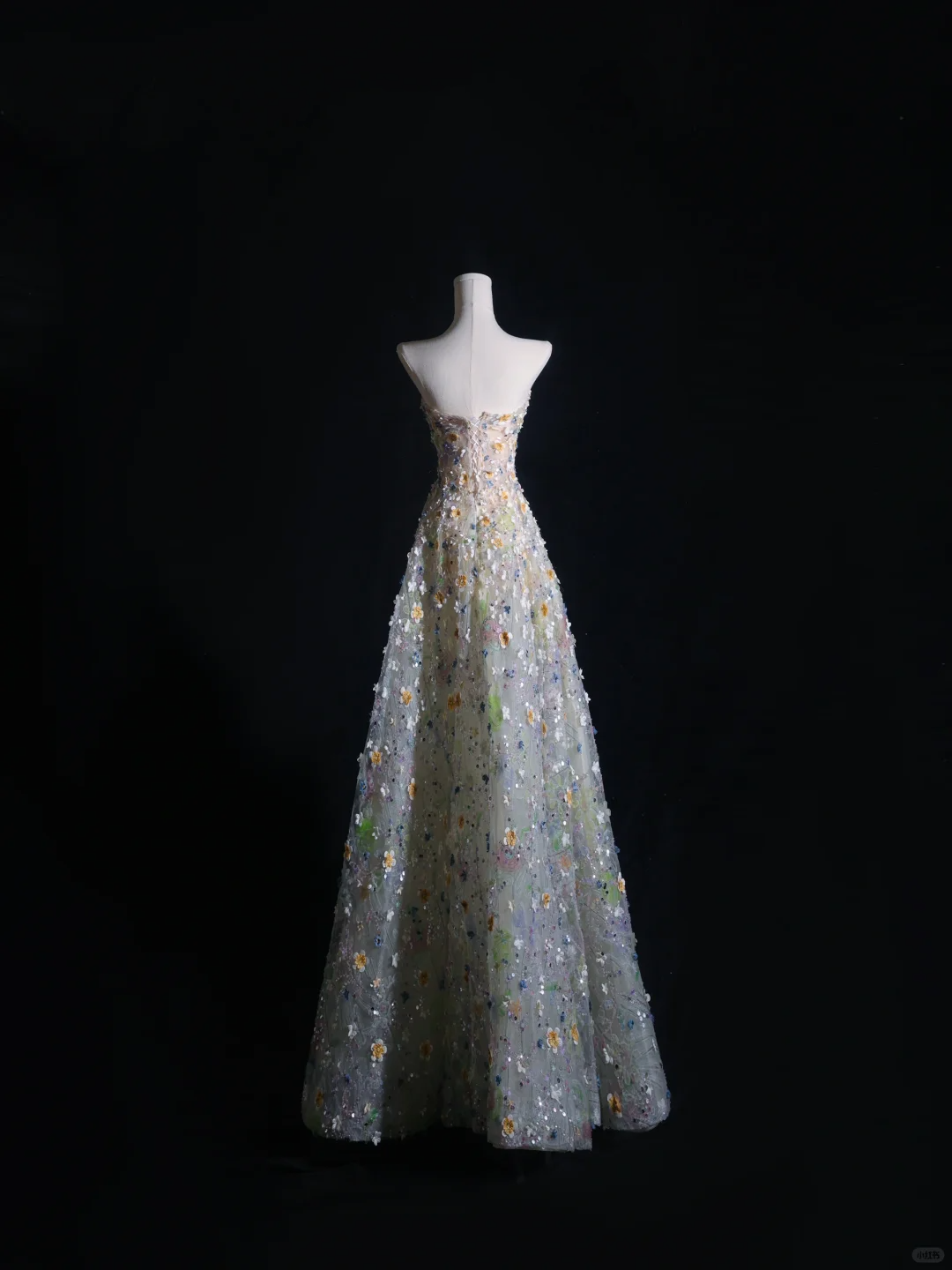 Pretty Strapless A-Line Floral Long Formal Prom Dress Evening Gown, DP5320