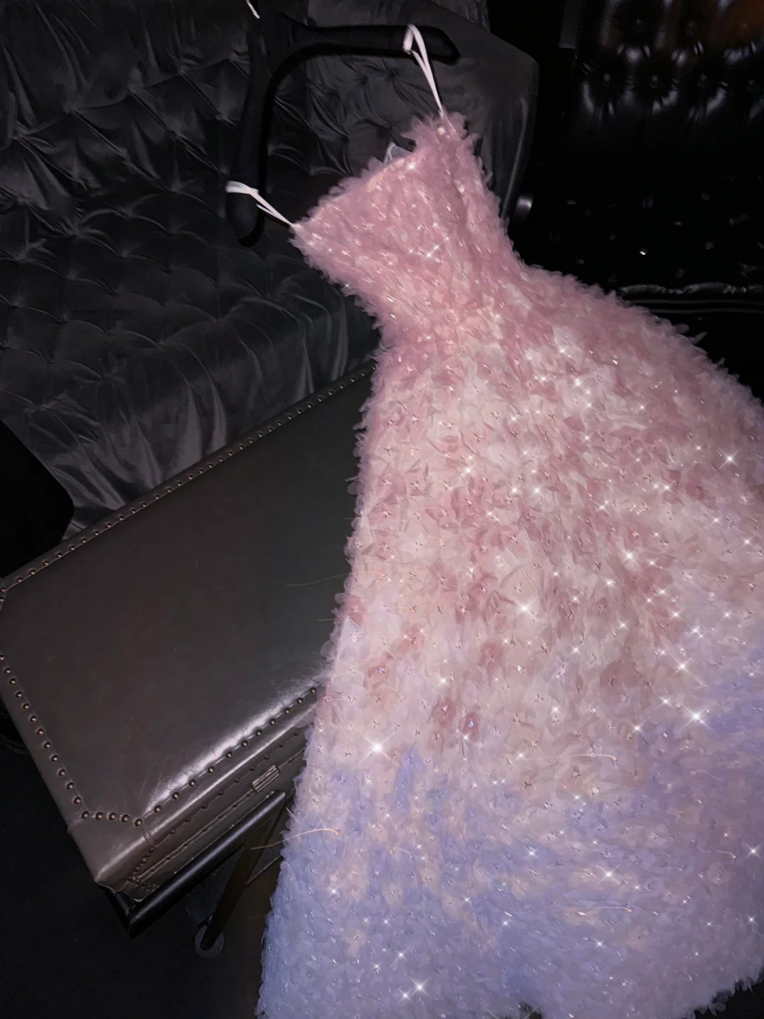 Fairytale Strapless A-Line Tulle Beaded Long Prom Dress Birthday Ball Gown, DP5316