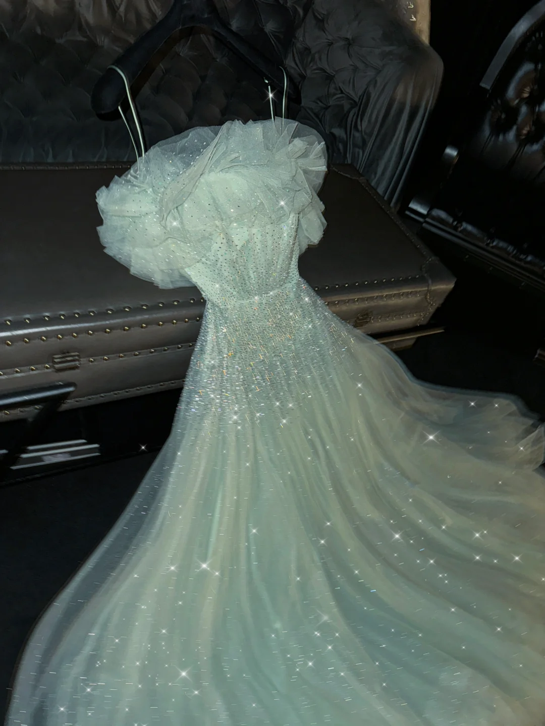 Light Blue Strapless A-Line Fairytale Long Evening Party Dress Birthday Outfits, DP5337