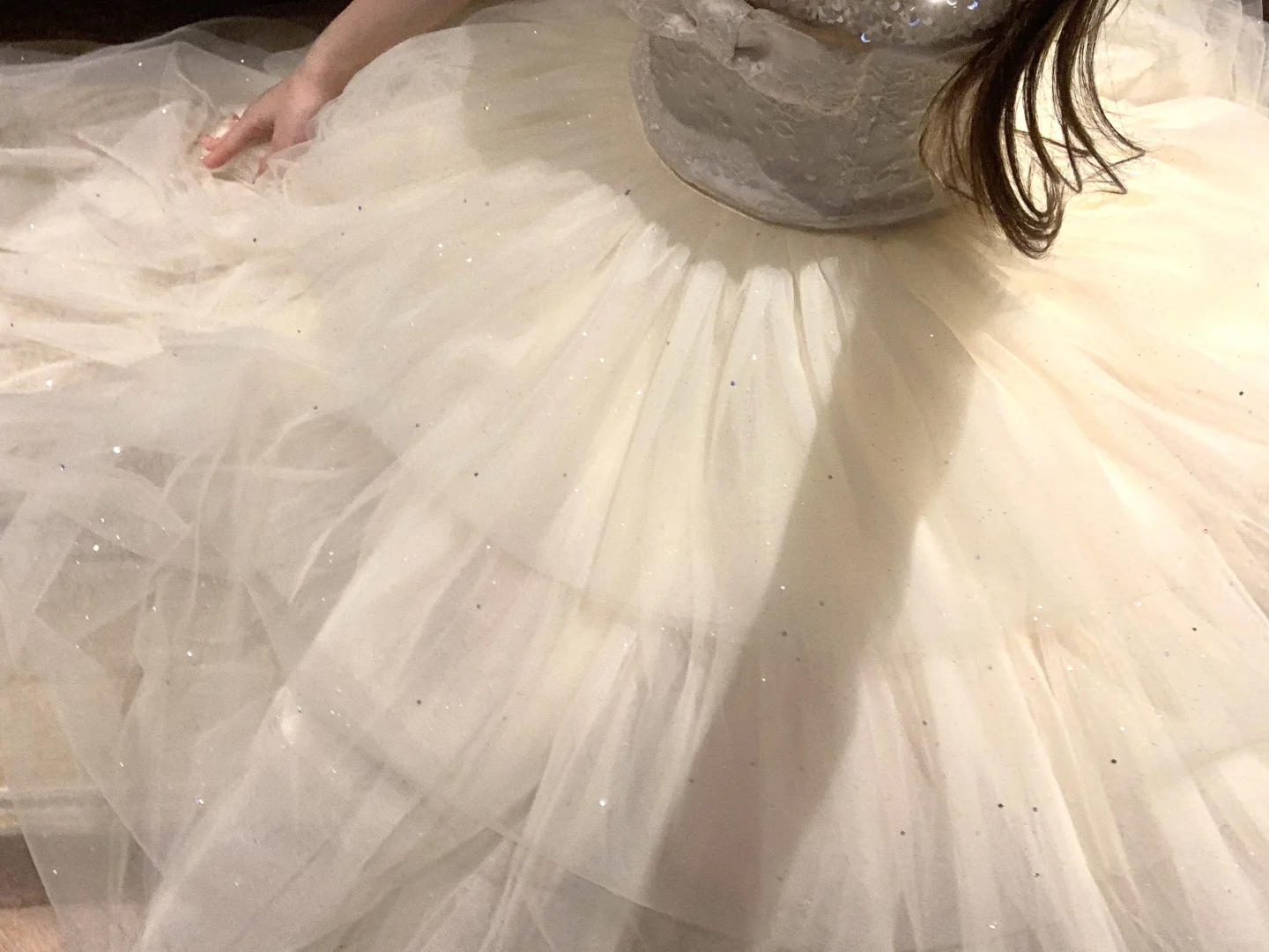 Lovely Spaghetti Straps White A-Line Tulle Long Party Dress Birthday Outfits, DP5338