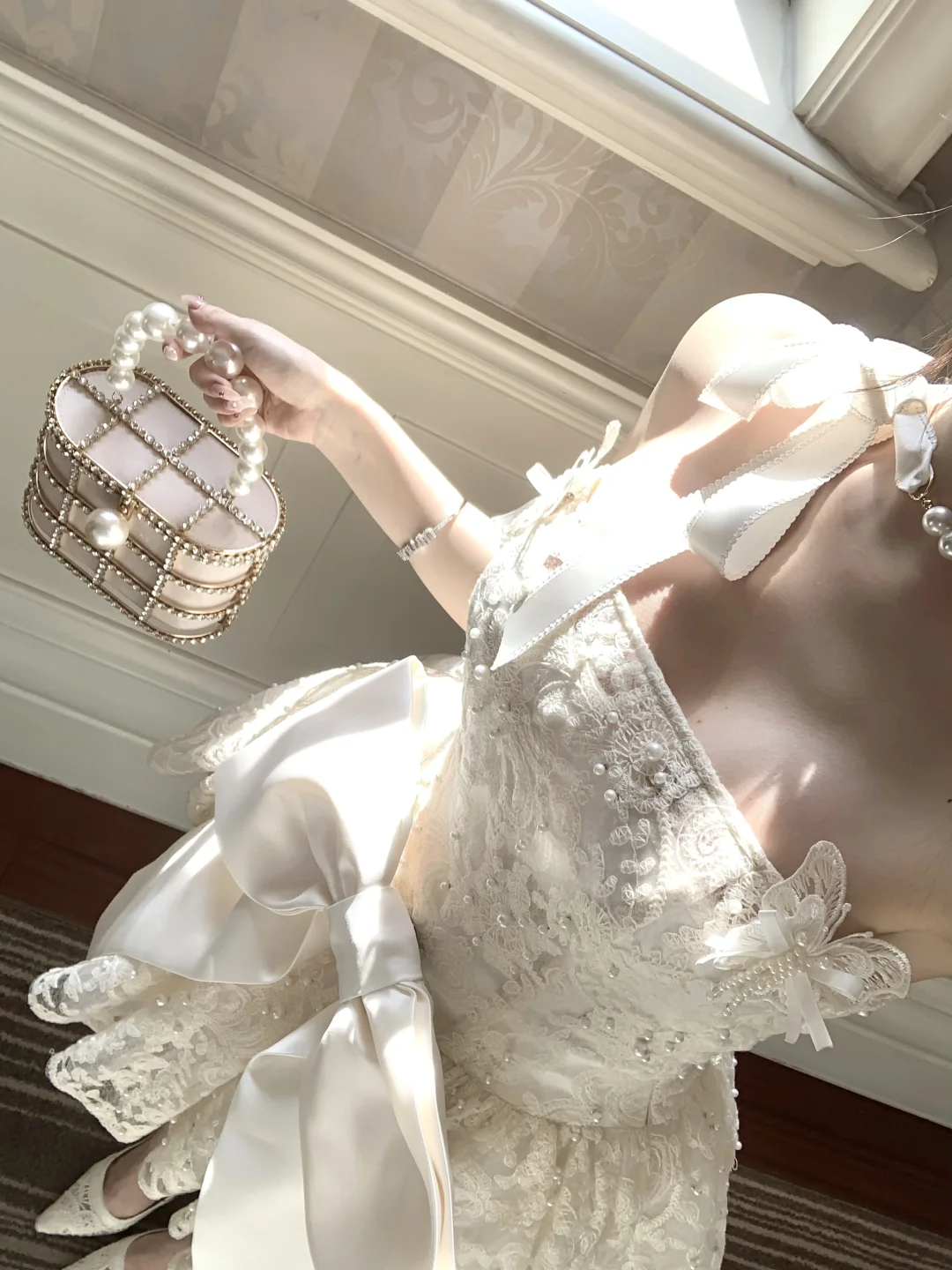 Robe trapèze courte en dentelle blanche à bretelles mignonnes, tenue d'anniversaire, robe de bal, DP5349