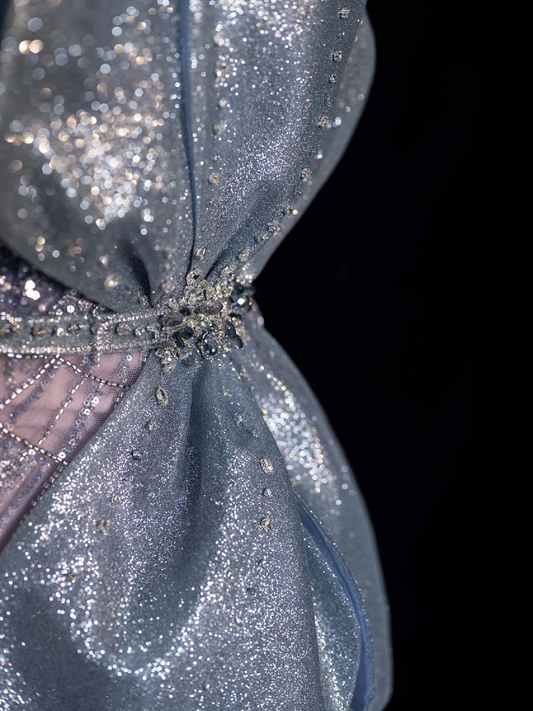 Elegant Strapless Mermaid Beading Ombre Long Evening Party Dresses, DP5472