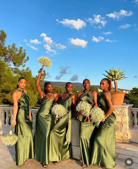 Elegant Green Halter Backless Sheath Long Party Dresses Bridesmaid Dresses, DP5480