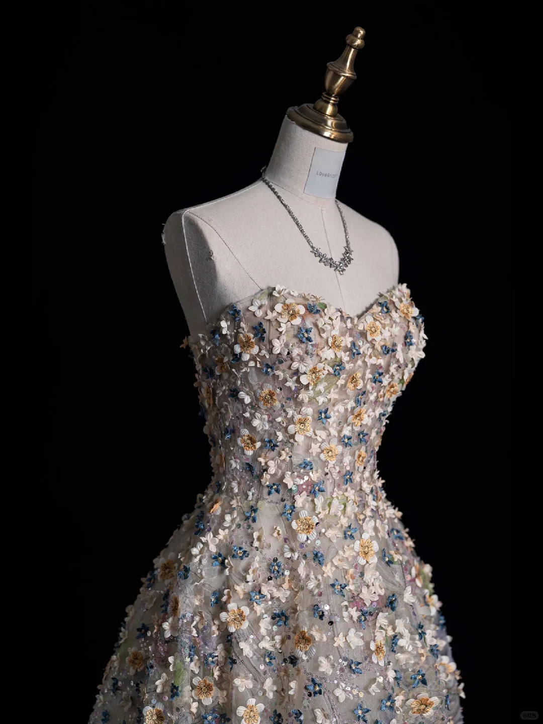 Elegant Strapless A-Line Floral Prom Dresses Evening Gowns Birthday Outfits, DP5485