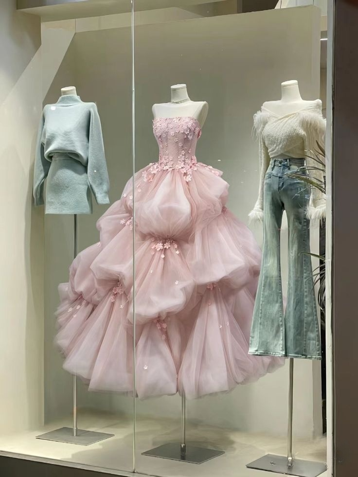 Lovely Pink Strapless A-Line Birthday Ball Gowns Sweet 16 Quinceanera Dresses, DP5490