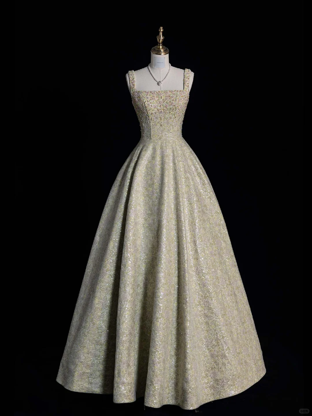 Light Green Straps A-Line Sequins Beading Long Party Dresses Birthday Outfits, DP5497