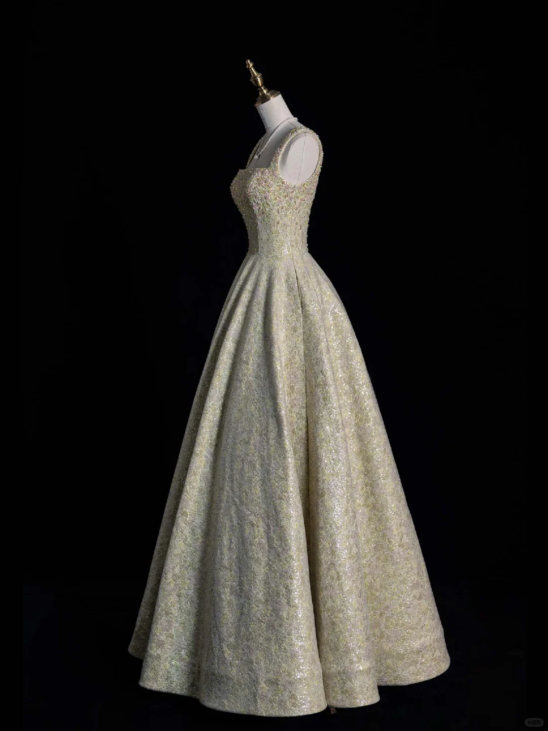 Light Green Straps A-Line Sequins Beading Long Party Dresses Birthday Outfits, DP5497