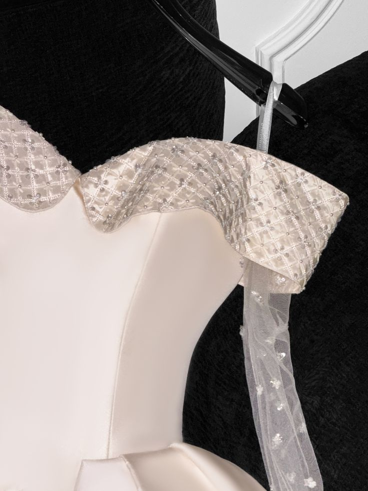 White Off Shoulder A-Line Satin Short Party Dresses Birthday Party Dresses, DP5617