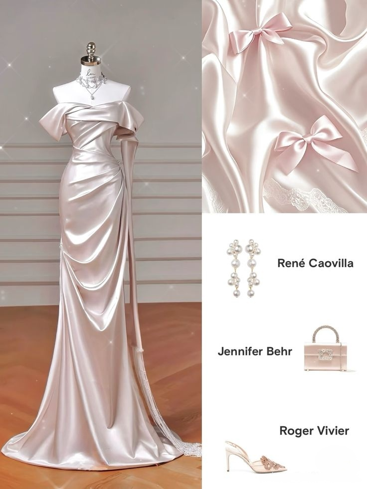 Light Pink Off Shoulder Mermaid Satin Long Prom Dresses Evening Party Dresses, DP5621