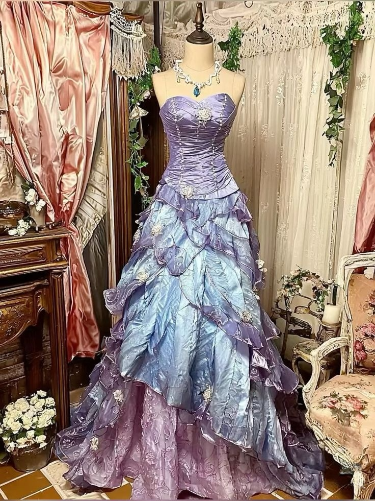 Retro Lilac Sweetheart A-Line Beaded Chiffon Long Evening Ball Gowns, DP5638