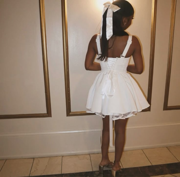 White Straps A-Line Short Party Dresses Homecoming Dresses Birthday Outfits, DP5766