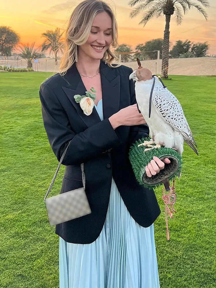 Light Blue Strapless A-Line Long Prom Dress Wedding Guest Dress, DP3173