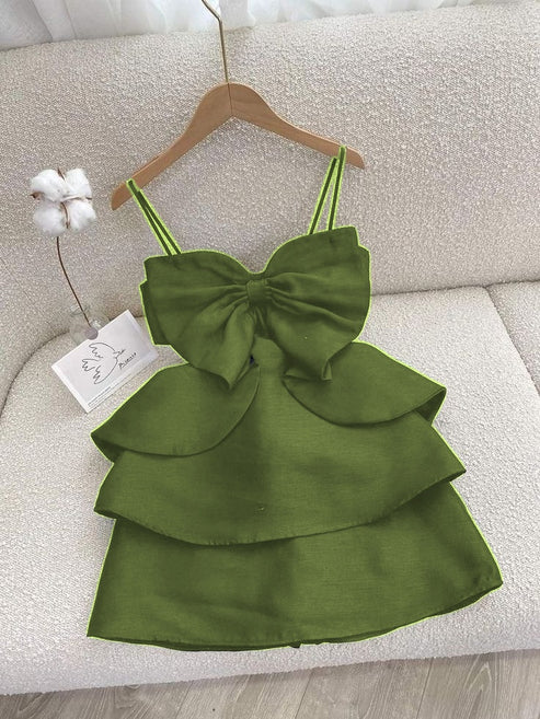 Lovely Straps A-Line Layers White Mini Homecoming Dress, DP3097