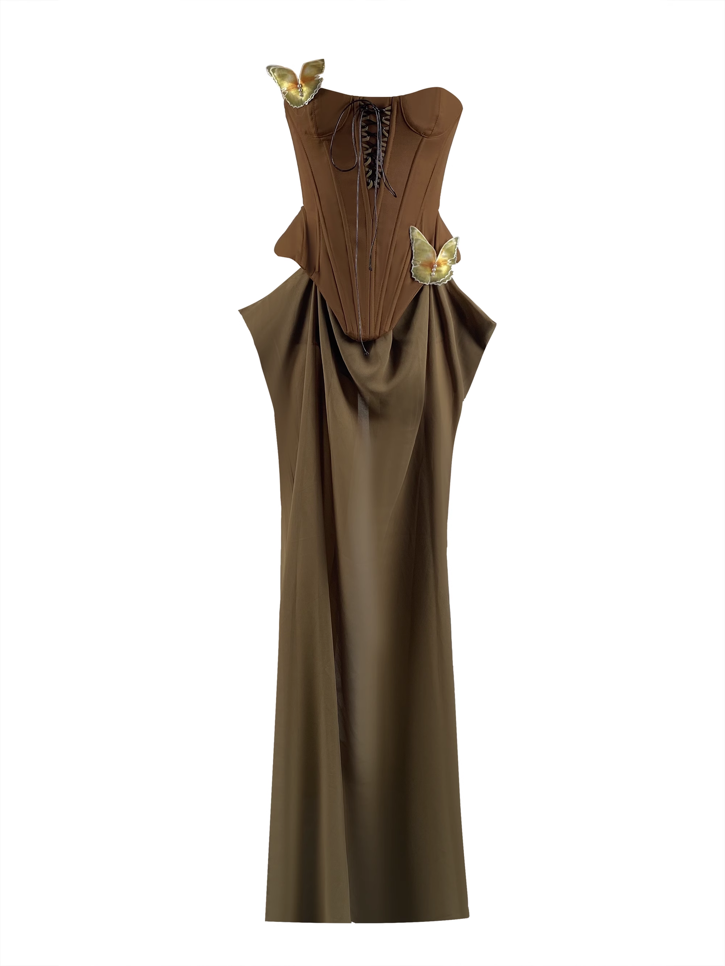 Fashion Strapless Patchwork Butterflies Design A-line Women Dress, DP5890