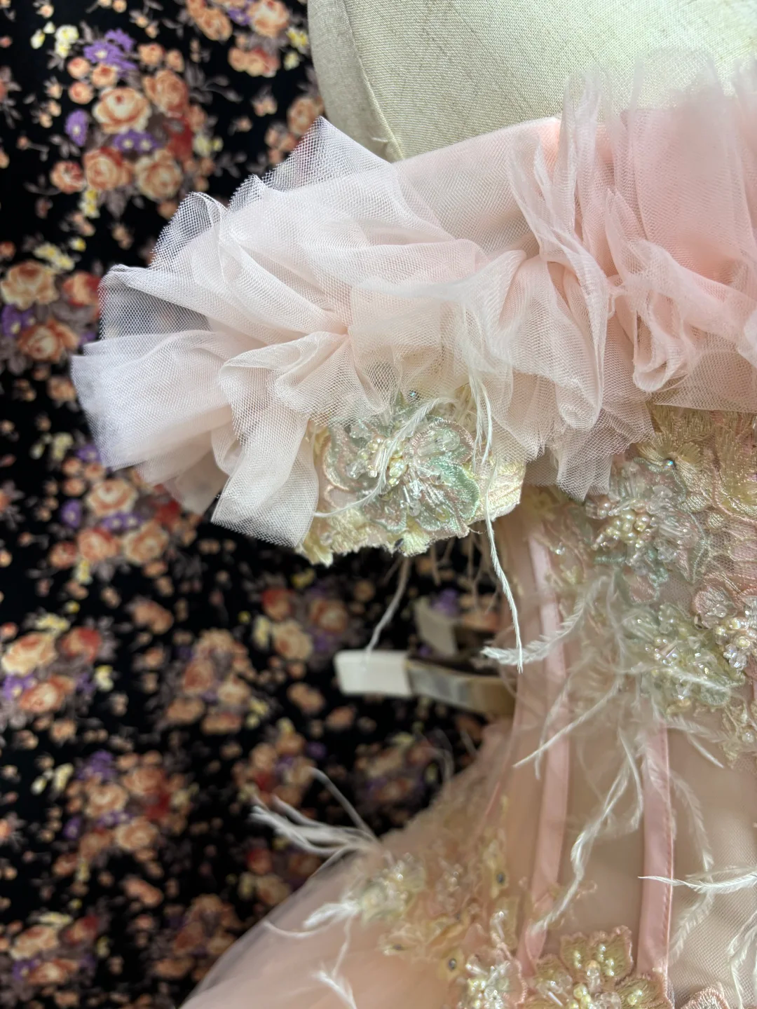 Vintage Pink Sweetheart Off-the-shoulder Tulle Beaded Quinceanera Evening Dress Ball Gown,DP6269