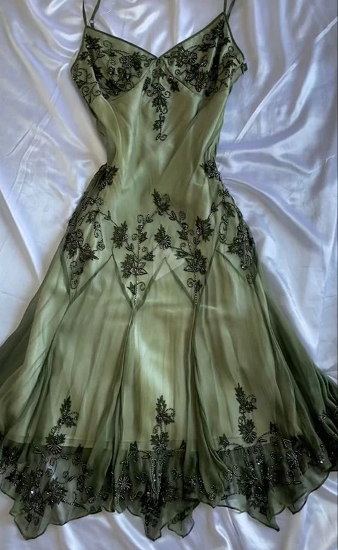 Robe de soirée vintage à bretelles spaghetti et col en V, DP2523