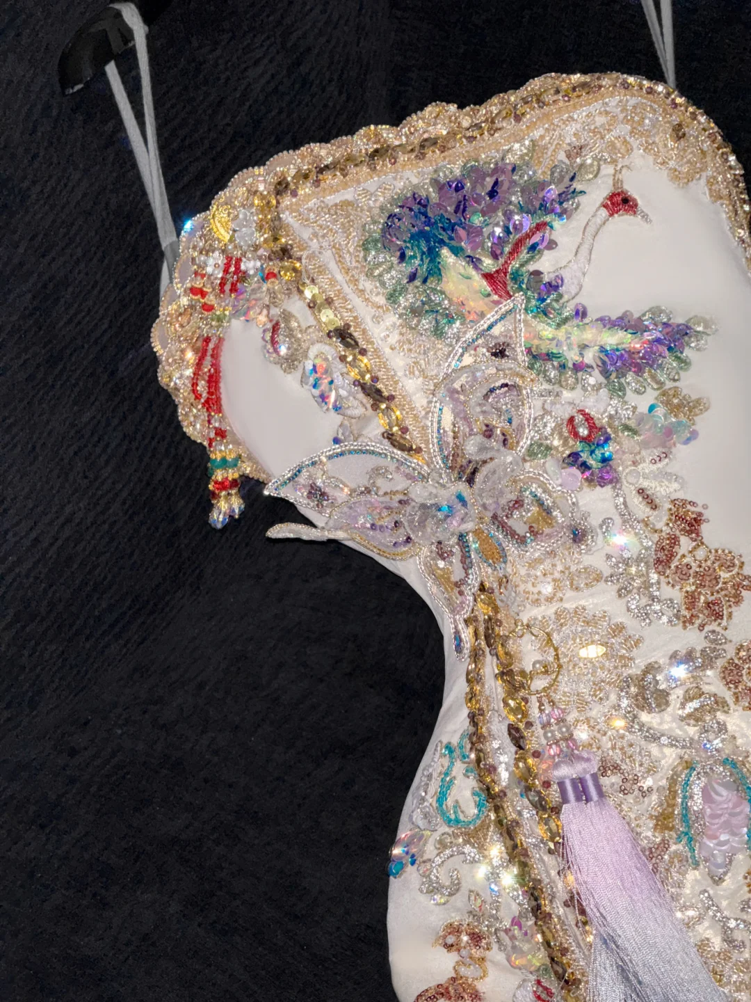 Robe de soirée sirène élégante, beige scintillante, ornée de perles et de paillettes, DP6230