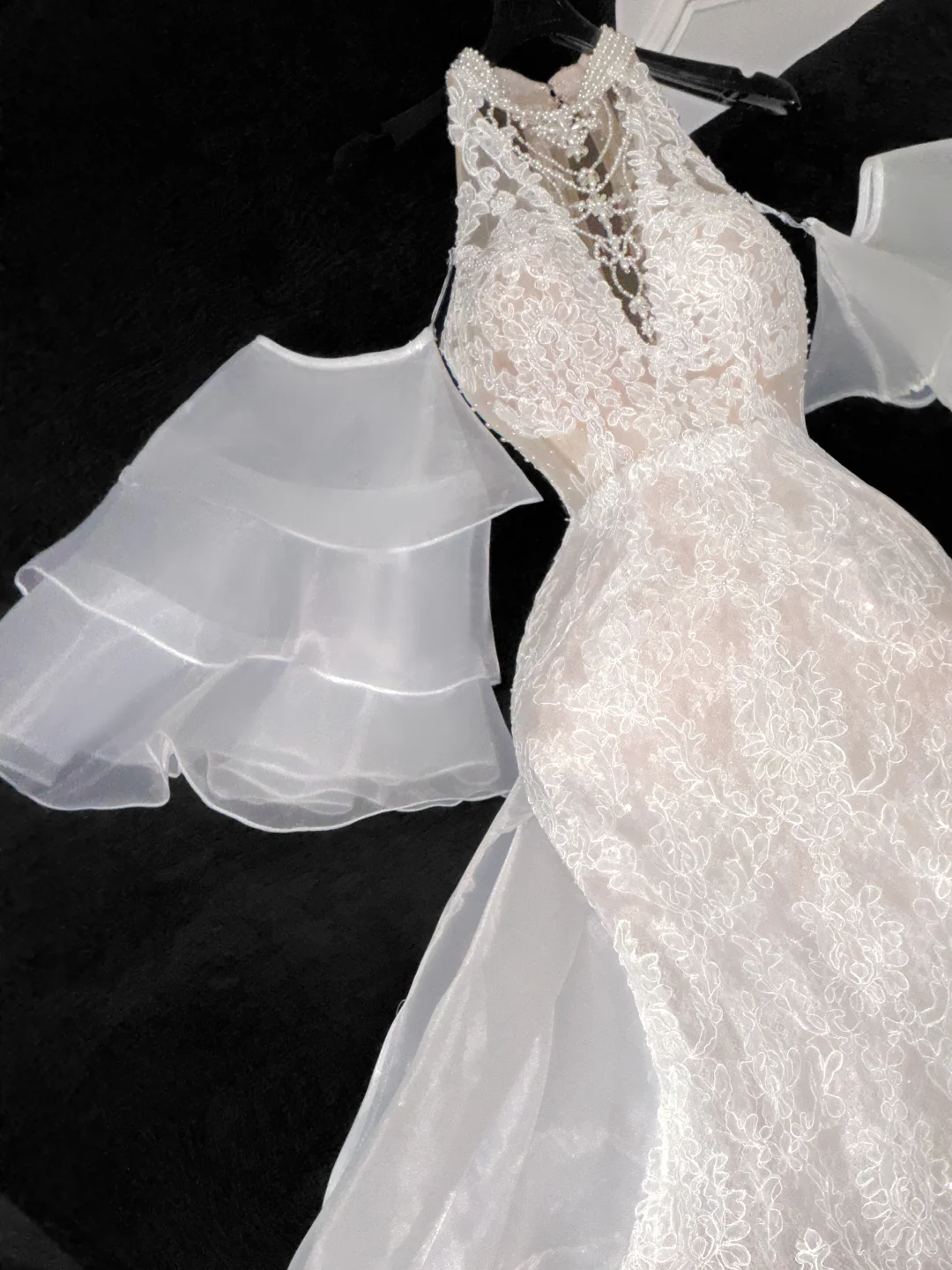 Elegantes Elfenbein-Applikationsdesign Meerjungfrau-Brautkleid, Ballkleid, Abendkleid DP6220