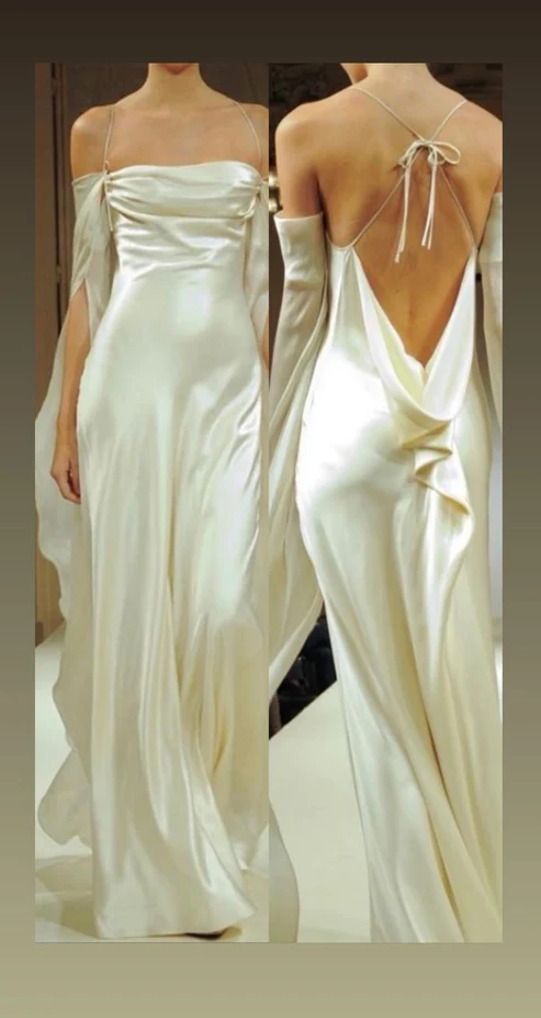 Elfenbeinfarbenes schulterfreies Maxikleid, rückenfreies langes Partykleid aus Satin, DP3605