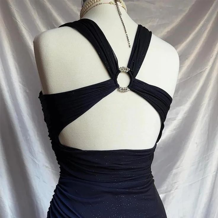 Robe de soirée longue en mousseline de soie à bretelles vintage et volants, DP3814