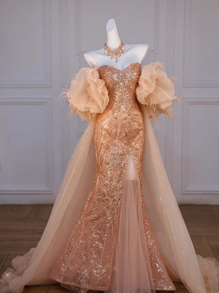 Vintage glitzernde Pailletten Perlen Ballkleid Sweetheart Meerjungfrau Abendkleid trägerloses Partykleid langes formelles Kleid DP6861