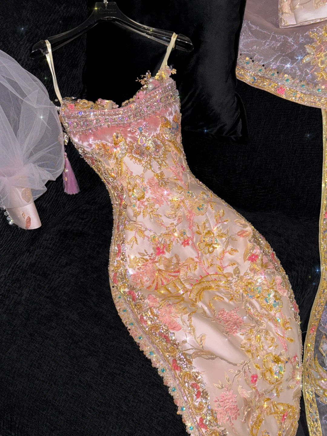 Gorgeous Sparkling Beaded Sequin Exquisite Embroidery Mermaid Design Evening Dress Prom Dresses Outfit DP6180