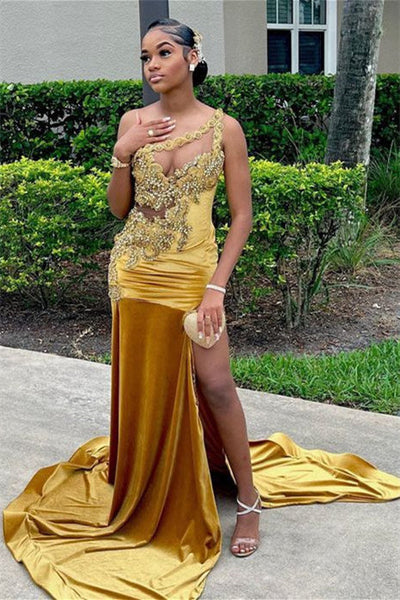 Chic Satin Beaded Prom Dress Sheath Evening Gown Spaghetti Strap Party Dress Long Formal Dress DP6945