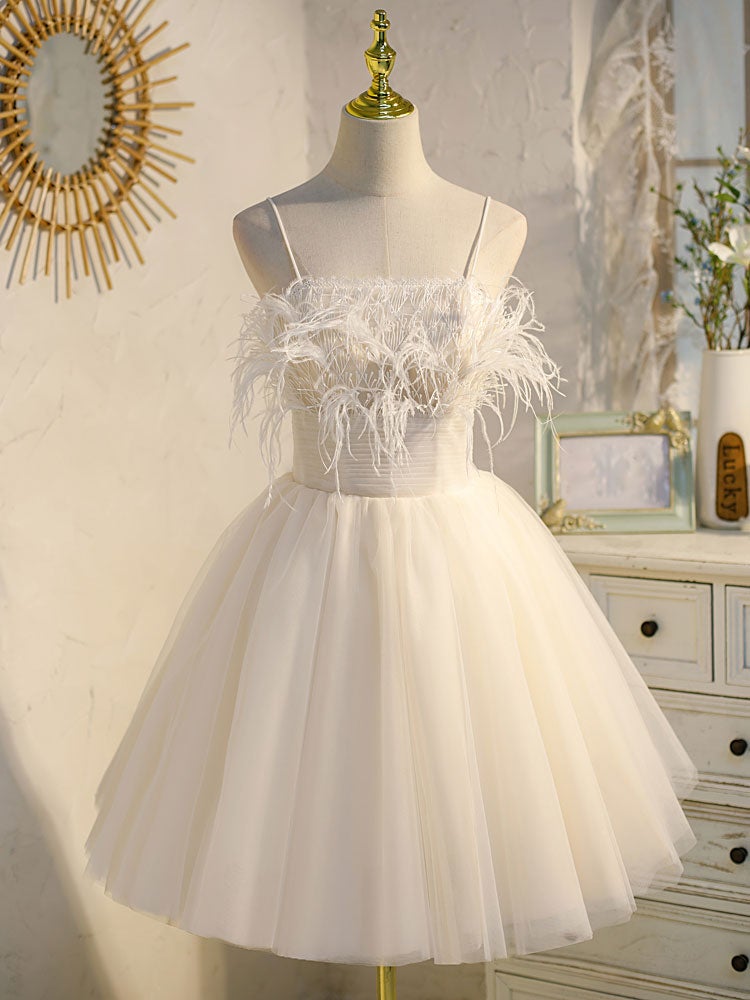White tulle lace short prom dress, white lace homecoming dress ,DS4010 DSProm White tulle lace short prom dress, white lace homecoming dress ,DS4010 DSProm