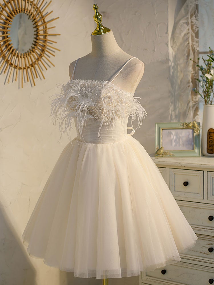 Kurzes Ballkleid aus weißer Tüllspitze, weißes Homecoming-Kleid aus Spitze, DS4010
