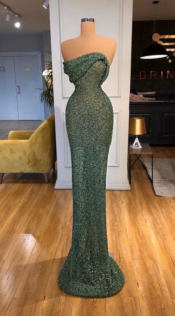 Robe sexy à paillettes et épaules dénudées pour femme, sans manches, DS4679