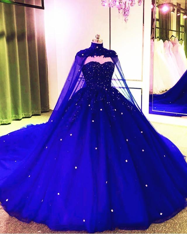 Royal Blue Prom Dresses Ball Gown Sweet 16 Princess Quinceanera Dress DSProm