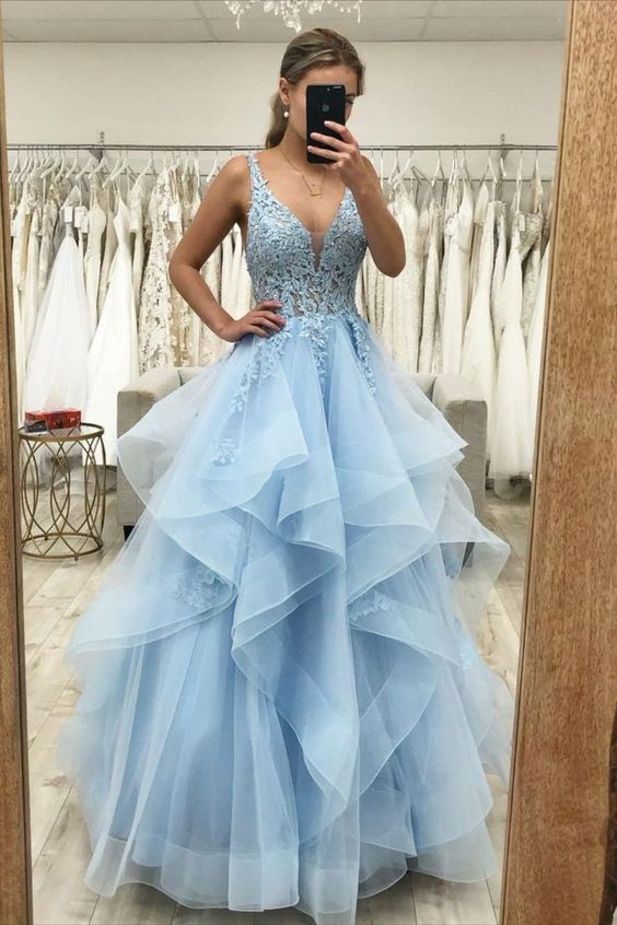 Robe de bal princesse bleue, WD5745