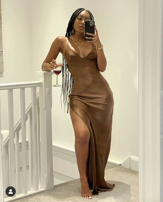 Robe de bal en satin, fente latérale, jolies tenues, tenues pour filles noires, DS12104