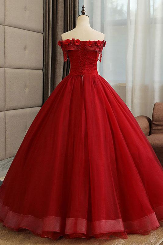 Burgunder Tüll Spitze lange Ballkleid Burgund Tüll Abendkleid, DS2331