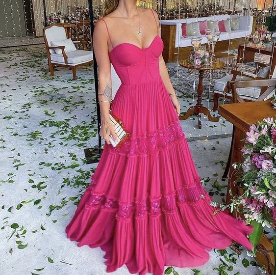 Ballkleid Lange Rosa Tüll Ballkleider ,DS4670
