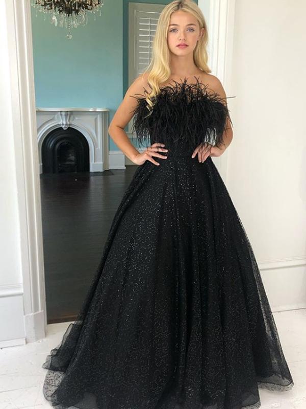 Robe de soirée simple et droite en tulle, coupe trapèze, DS2722