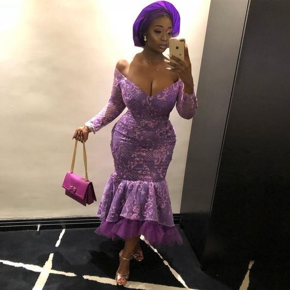 Aso Ebi Kleider, Schöne afrikanische Spitzenkleidung für Frauen für Partys und Hochzeiten, DS4718