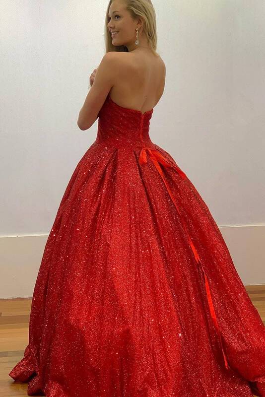 Red Sparkling Prom Dress Long 2022, Formal Ball Dress, Evening Dress, Dance Dresses, School Party Gown,DS4273