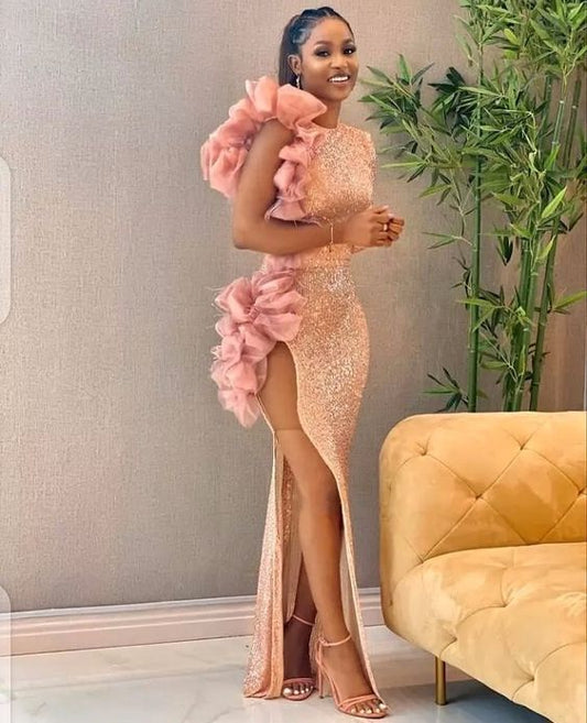 Robe longue d'anniversaire à paillettes, DS4602