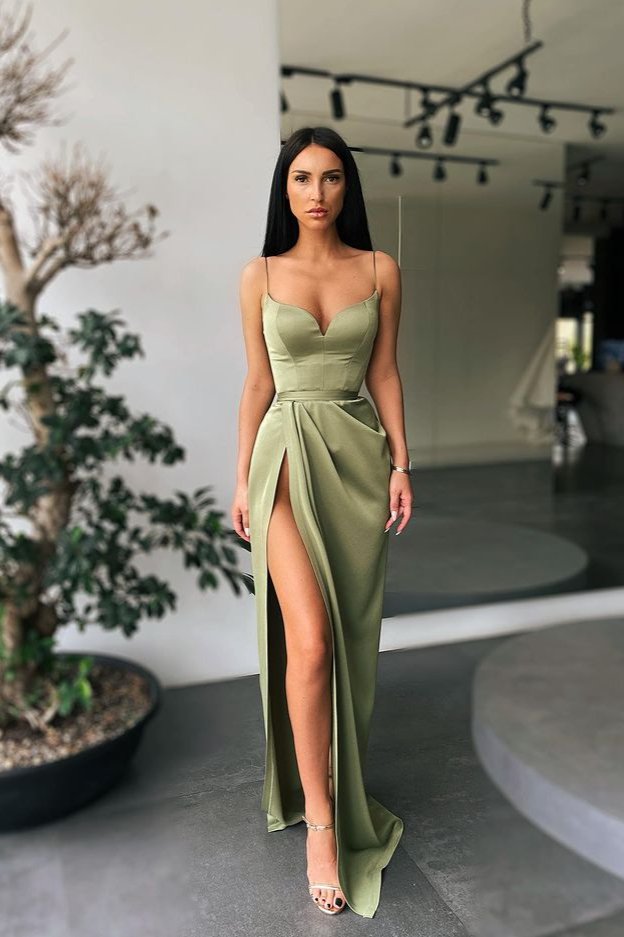 Spaghetti-Straps Mermaid Prom Dress Split Long Evening Party Gowns,DS3 DSProm Spaghetti-Straps Mermaid Prom Dress Split Long Evening Party Gowns,DS3 DSProm