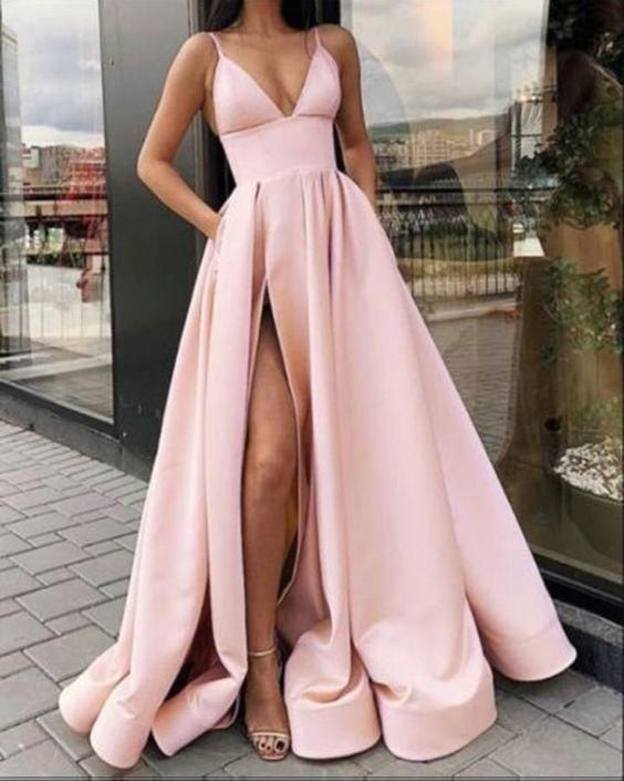 Sexy A-Linie Damen Abendkleid mit Schlitz, DS4192