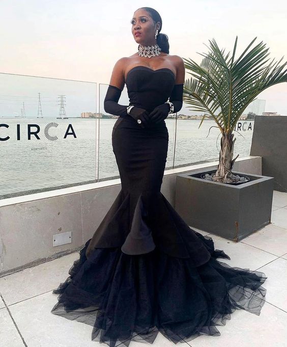 African Black Girls Sweetheart Mermaid Evening Dresses Satin Tulle Plu DSProm African Black Girls Sweetheart Mermaid Evening Dresses Satin Tulle Plu DSProm
