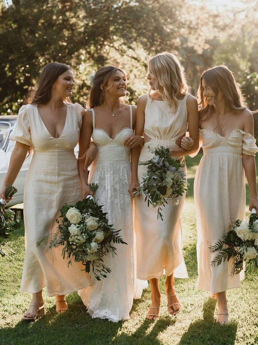 Robe de mariée trapèze en dentelle, dos nu, col en V, bretelles spaghetti, DS2674