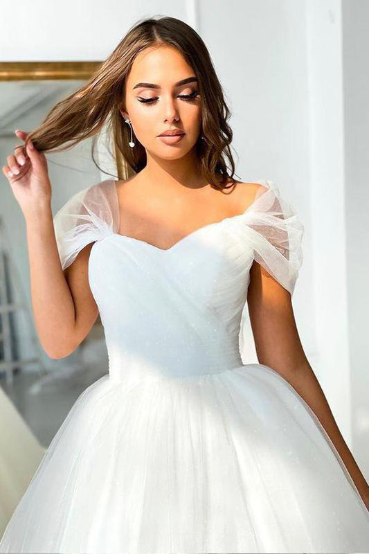 Robe de mariée en tulle, épaules dénudées, robe de bal, DS2672