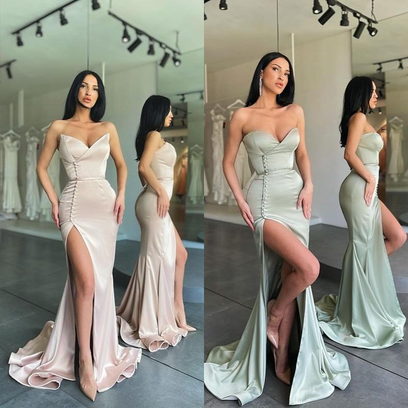 GORGEOUS SWEETHEART MERMAID LONG PROM DRESS WITH SIDE SLIT,DS3526