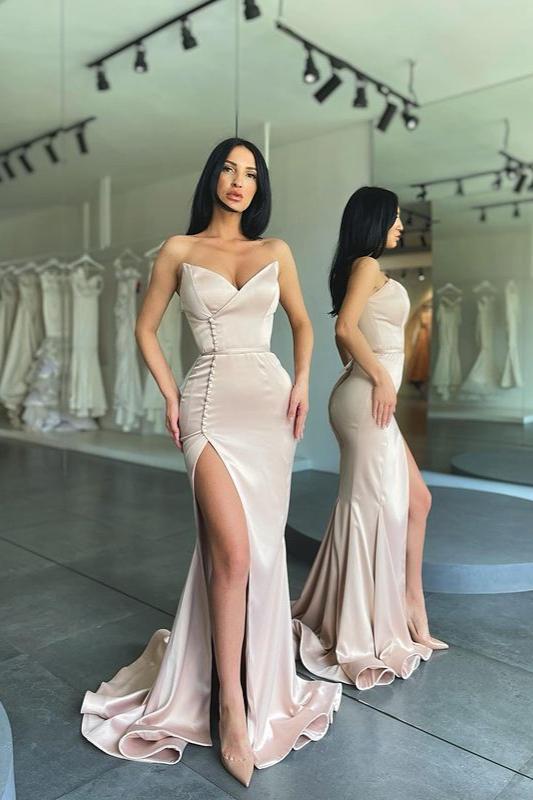 GORGEOUS SWEETHEART MERMAID LONG PROM DRESS WITH SIDE SLIT,DS3526
