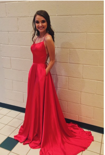 A-Line Simple Stunning Long Prom Dresses Formal Evening Gowns,DS4576