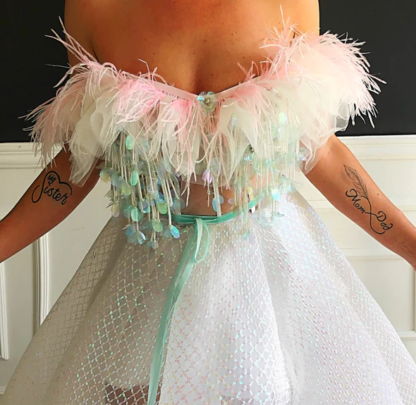 Pailletten A-Linie schulterfreies Partykleid Geburtstags-Ballkleid, DS4606
