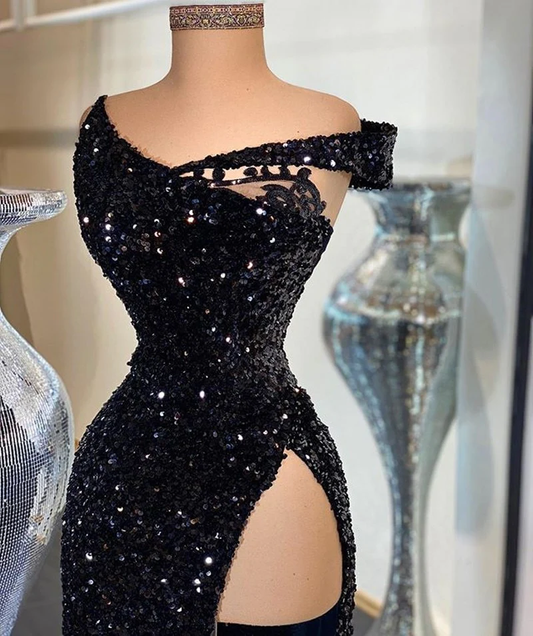 Robe de soirée longue sans manches avec fente, BD1500