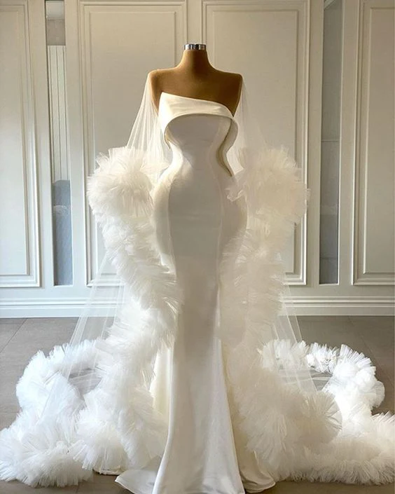 Robe de mariée sirène élégante et unique, ivoire, DS4624
